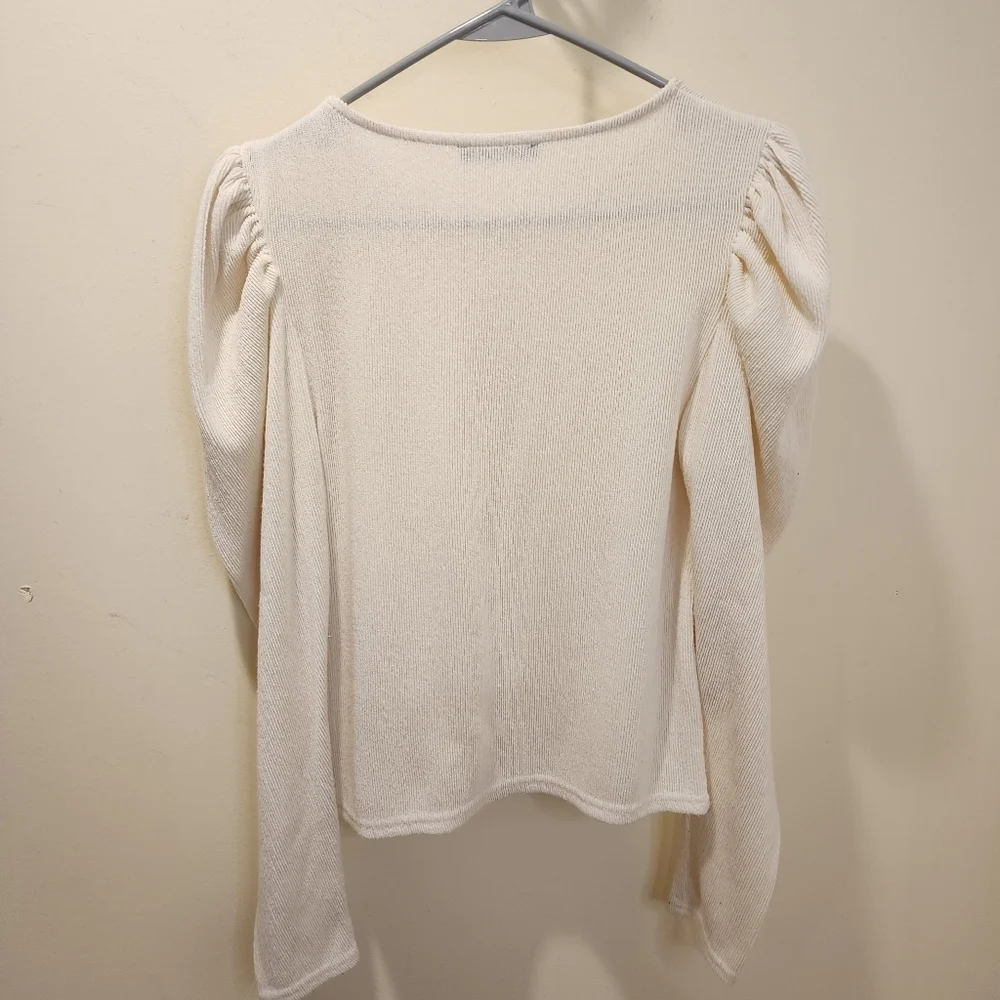 ZARA Cream Puff long sleeves Casual Top Size M
